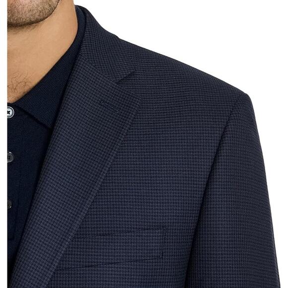 NWT Michael Kors Men’s Twill Kent Classic Fit Navy Check Suit/Blazer sz 46S - Picture 5 of 7